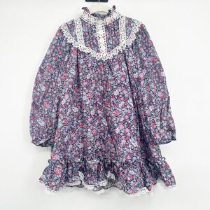 Gunne Sax Jeunes Filles Girls Floral Lace Prairie Cottagecore Vintage Dress 6